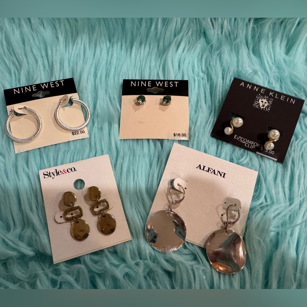 5-Pairs of Name Brand Earring sets. New with tags.
